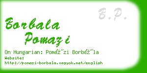 borbala pomazi business card